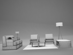 modern living room collection 2 3D Модель
