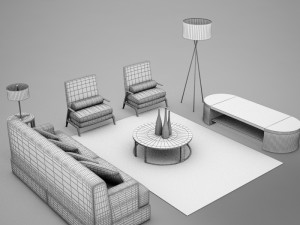 modern living room collection 2 3D Модель