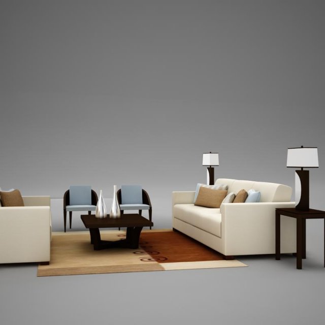 living room collection 3D Model .c4d .max .obj .3ds .fbx .stl .blend 