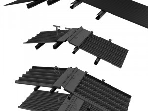 metal roof collection 3D 模型