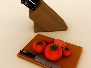 tomatoes and knifes 3D मॉडल