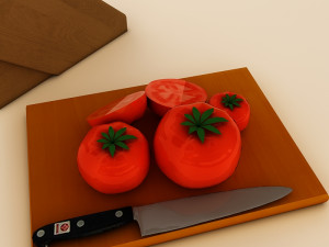 tomatoes and knifes Model 3D