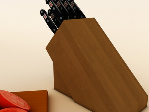 tomatoes and knifes Model 3D