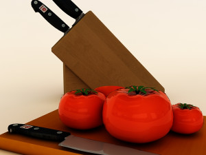 tomatoes and knifes Model 3D