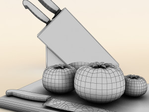 tomatoes and knifes Model 3D