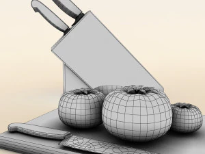 tomatoes and knifes 3D Model
