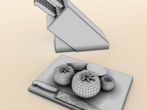 tomatoes and knifes Model 3D