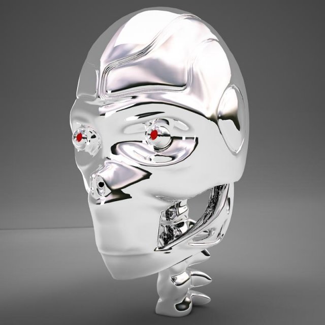 robot head 3D Модель .c4d .max .obj .3ds .fbx .stl .blend 