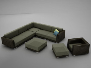 sofa patio 4 Modello 3D