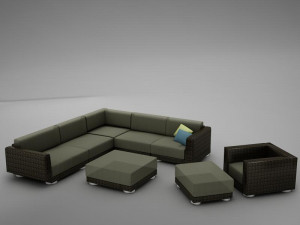 sofa patio 4 Modello 3D