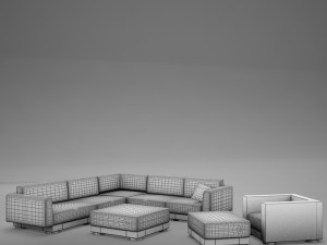 sofa patio 4 Modello 3D