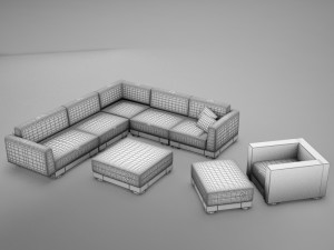 sofa patio 4 Modello 3D