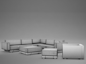 sofa patio 4 Modello 3D