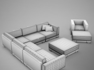 sofa patio 4 Modello 3D
