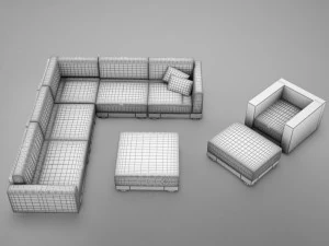 ソファパティオ4 3Dモデル