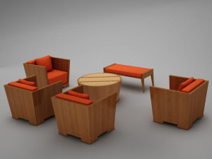 tropical living room 001 3D-Modell