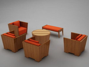tropical living room 001 3D-Modell