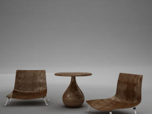 table chairs tropical 3D Model