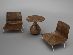 table chairs tropical 3D Model