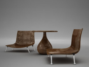 table chairs tropical 3D Model