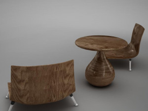 table chairs tropical 3D Model