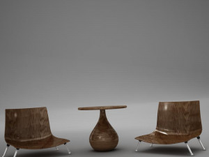 table chairs tropical 3D Model