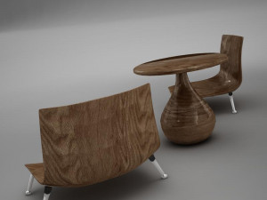 table chairs tropical 3D Model