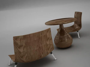 table chairs tropical 3D Model