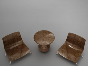 table chairs tropical 3D Model