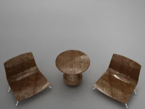table chairs tropical 3D Model