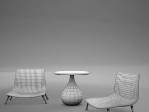 table chairs tropical 3D Model
