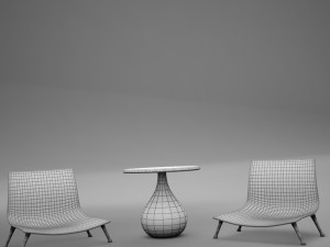 table chairs tropical 3D Model