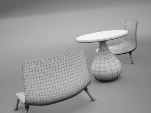 table chairs tropical 3D Model