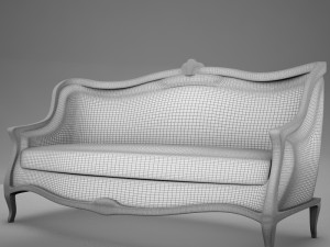 old modern club sofa 3D Model