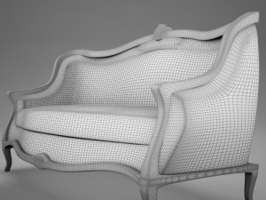 old modern club sofa 3D Model