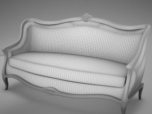 old modern club sofa 3D Model