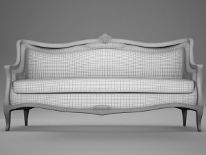old modern club sofa 3D Model