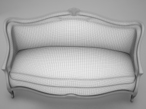 old modern club sofa 3D Model