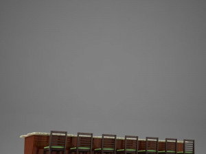 bar counter chairs lamps Modelo 3D