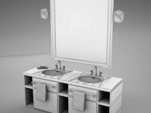 high def bathroom sink collection 3D Model