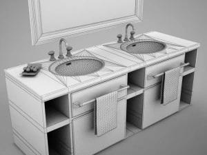 high def bathroom sink collection 3D Model