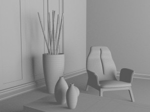 high def classic living room 1 3D Model