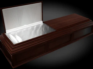 classic wood coffin 3D Model