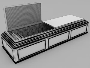 classic wood coffin 3D Model