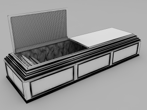 classic wood coffin Modelo 3D