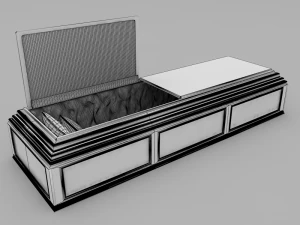 classic wood coffin 3D Model