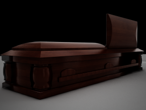 high def all wood boxcoffin 3D Model