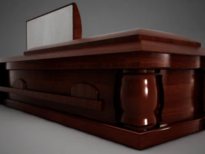 high def all wood boxcoffin 3D Model