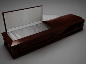 high def all wood boxcoffin 3D Model