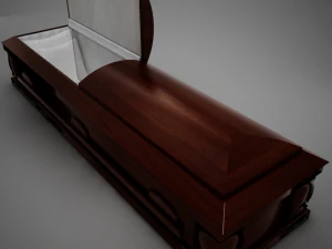 high def all wood boxcoffin 3D Model